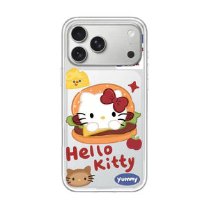 Ốp điện thoại cứng hình mèo Burger từ tính hoạt hình cho iPhone 17 Pro 16 Pro 15 14 Max Vỏ bảo vệ mờ mờ mờ mờ