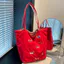 Phiên bản Hàn Quốc Thêu Puppy Canvas Tote Túi xách nữ dung tích lớn Túi xách hai mặt thông thường