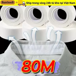 Vòng cổ BAMBOOB Chống bẩn, Miếng lót mồ hôi cổ 8 / 80M tự dính, Băng thấm mồ hôi thoáng khí dùng một lần bền bỉ cho áo sơ mi Áo lót mũ cổ áo