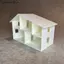 SRVN Mô hình nhà búp bê thu nhỏ màu trắng chưa hoàn thiện Nhiều phòng Bề mặt nhẵn cho trẻ em DIY Craft.