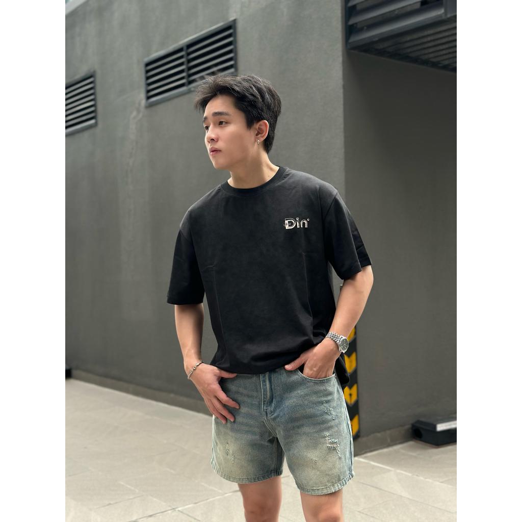 Quần Short Jean Nam DIN, Quần Xanh Form Trên Gối, Rách Nhẹ Cá Tính Dễ Phối Đồ, Phong Cách Streetwear Trẻ Trung JD67