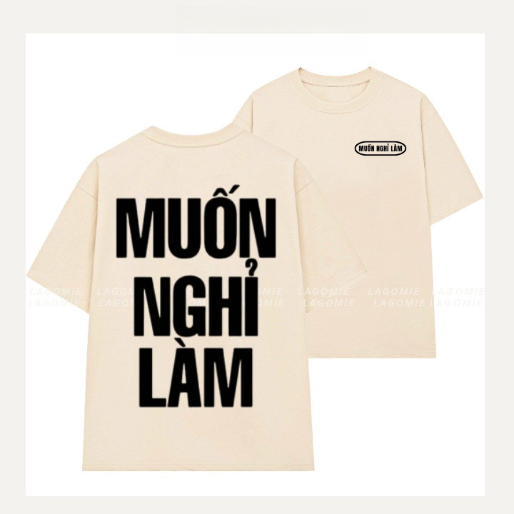 （Giao hàng 24h）Angela Áo Thun Form Rộng Cotton 100% MUỐN NGHỈ LÀM Cao Cấp Local Brand Unisex Nam Nữ