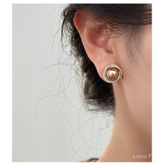 S925 Bạc Kim Xoắn Ốc Zircon Màu Cà Phê Ngọc Trai Bông Tai Xuân Hè Độc Đáo Vui Lòng Lạnh Phong Cách Nhẹ nhàng Sang Trọng Tính Khí Bông Tai