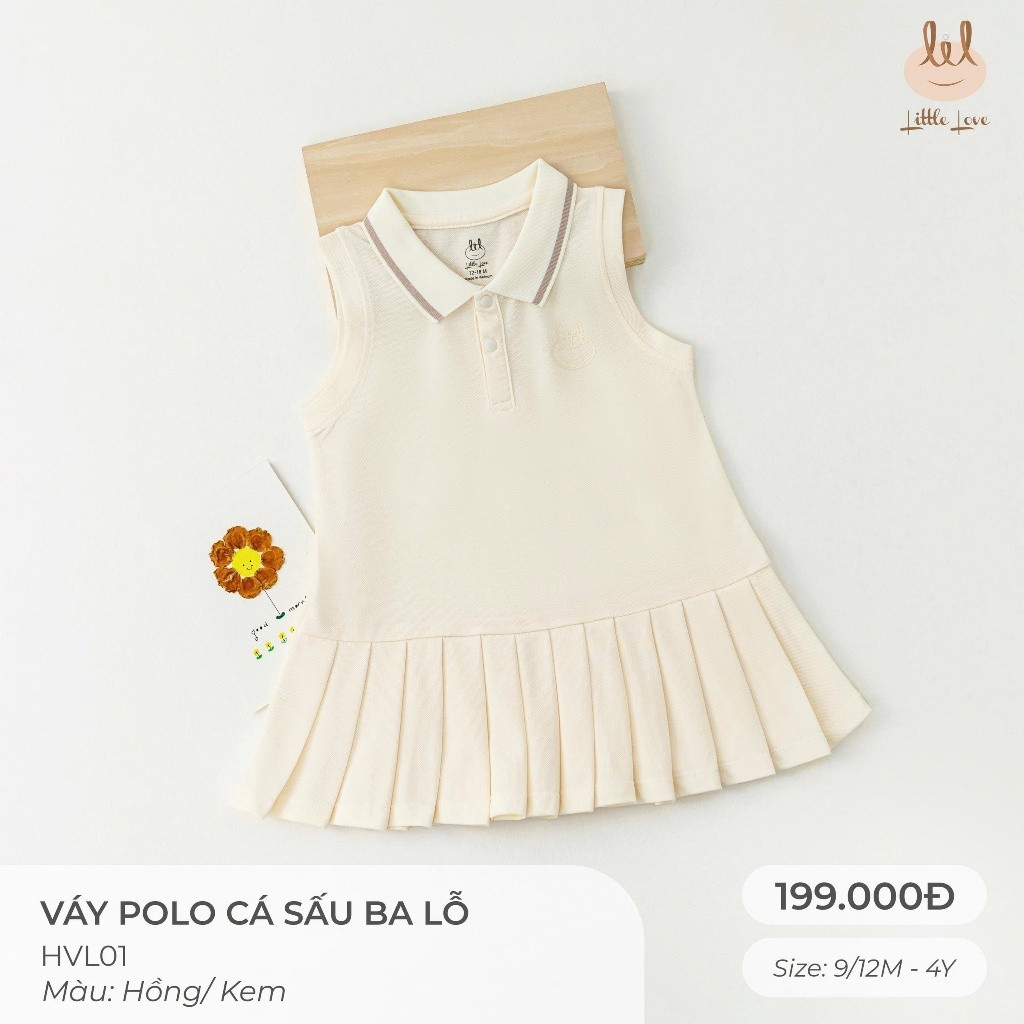 VÁY POLO VẢI THÔNG HƠI DA CÁ SẤU [ SIÊU MỀM, MÁT, MỊN  VÀ THẤM HÚT TỐT] SZ CHO BÉ TỪ 9/12M - 4Y (HVL01)