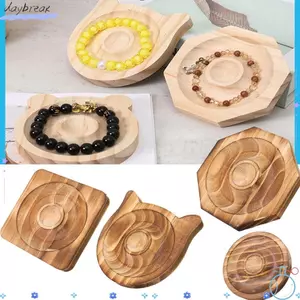 Giá đỡ vòng tay hạt gỗ DAYBREAK, Giá đỡ vòng tay bằng gỗ, Giá đỡ trưng bày hạt Khay trưng bày phụ kiện Thiết kế thủ công Vòng cổ lưu trữ Tấm đính cườm tại nhà