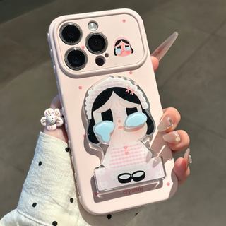 Phim Hoạt Hình Dễ Thương Crybaby Có Thể Gập Lại Gương Đế Điện Thoại Cho iPhone 17Promax 11 12 13 14 15 16 Pro Max 15Plus Silicon Mềm Chống Sốc Nữ Điện Thoại Di Động
