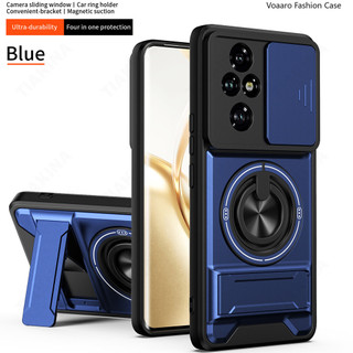 Mới Trượt Ống Kính Funda Cho Honor 200 Pro 5G Ốp Lưng Xoay Vòng Từ Tính Cho Honor 200 5G Ốp Lưng Có Thể Gập Lại Chân Đế Giáp Capa Vỏ