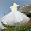 WEETW Gothic Petticoat, Lưới Mềm Co Giãn Eo Crinoline Underskirt, Nửa Trượt Thiết Kế Không Xương Màu Trắng 30 / 35 / 40 / 45cm Tutu Váy Phồng Đảng Khiêu Vũ