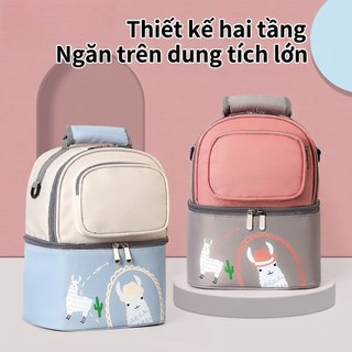 Balo Bỉm Sữa Giữ Nhiệt 2 Tầng Đa Năng Cho Mẹ Và Bé Túi Giữ Nhiệt Bảo Quản Bình Sữa Đồ Ăn Chống Thấm Nước Ba Lô Du Lịch Đi Làm Tiện Lợi Mẫu Mới Cao Cấp