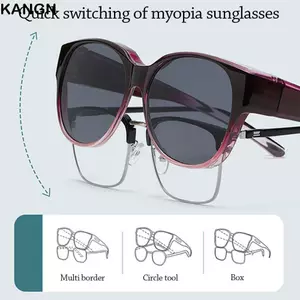 Kính râm lái xe KANGN, Kính râm Y2K Retro Fit Over, Kính râm gọng tròn chống tia cực tím thời trang dành cho nam giới