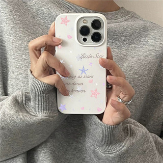 Ốp Lưng IPhone 13 15 11 17 16 12 14 ProMax  Ngôi Sao Nhũ Vàng Trái Tim 7 8Plus XR X XS Max