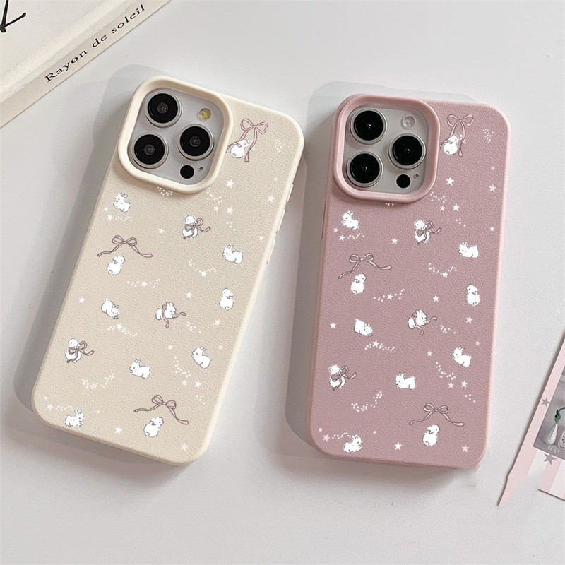 Ốp Điện Thoại Nơ Thỏ Dễ Thương Cho Motorola MOTO Edge 50 60 70 Pro Fusion STYLUS G85 G84 G75 G05 G34 G15 G35 G54 Vỏ Họa Tiết Lichee Thời Trang Mờ Hàn Quốc Vỏ Silicon Chống Sốc