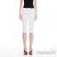 MAPLEPOET-Áo lưng co giãn dành cho nữ Low Rise Classic Dot Print / Quần Capri co giãn màu trơn Slim Fit