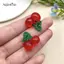 AqToCna 10 Chiếc Nhựa Trong Suốt Đỏ Anh Đào Dâu Mặt Dây Chuyền Cho Nữ Vòng Tay Nelace DIY Trang Sức Làm Phụ Kiện AqToCna