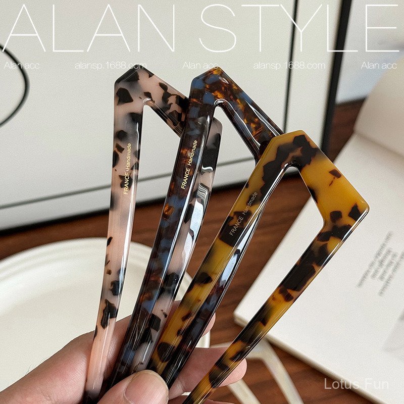 Alan Phong Cách Mới Đơn Giản Hình Chữ U Acetate Kẹp Tóc Hình Không Đều Nàng Tiên Cá Ji Cao Cấp Thanh Lịch Sang Trọng Bun Phụ Kiện Tóc