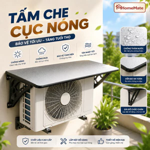 Tấm Che Cục Nóng Máy Lạnh HomeMate Chống Nắng Mưa, Màng Nhôm Cách Nhiệt Chống UV Bảo Vệ Điều Hòa