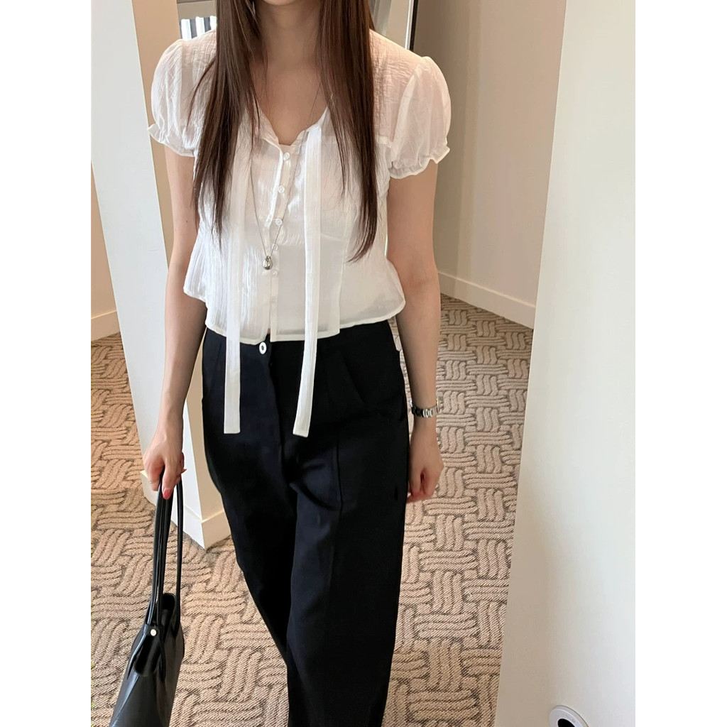 SUXI Áo sơ mi ngắn tay giản dị phong cách Hàn Quốc mới mùa hè 260527