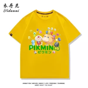 Pikmin PIKMIN4 Anime Hàng Hóa Cotton Nguyên Chất Tay Ngắn Dễ Thương Phù Hợp Với Áo Thun Hai Chiều Nam Nữ Nửa