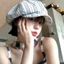 Mũ nồi xếp ly sọc cổ điển - Mũ họa sĩ chống nắng mùa hè dành cho nữ Vòng tuần hoàn đầu lớn