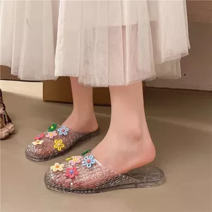 Baotou Dép Nữ Phiên Bản Hàn Quốc Thời Trang Hoa Dễ Thương Nhiều Màu Sắc Phù Hợp Với Học Sinh Mẹ Giày Sandal Nữ ZIS7