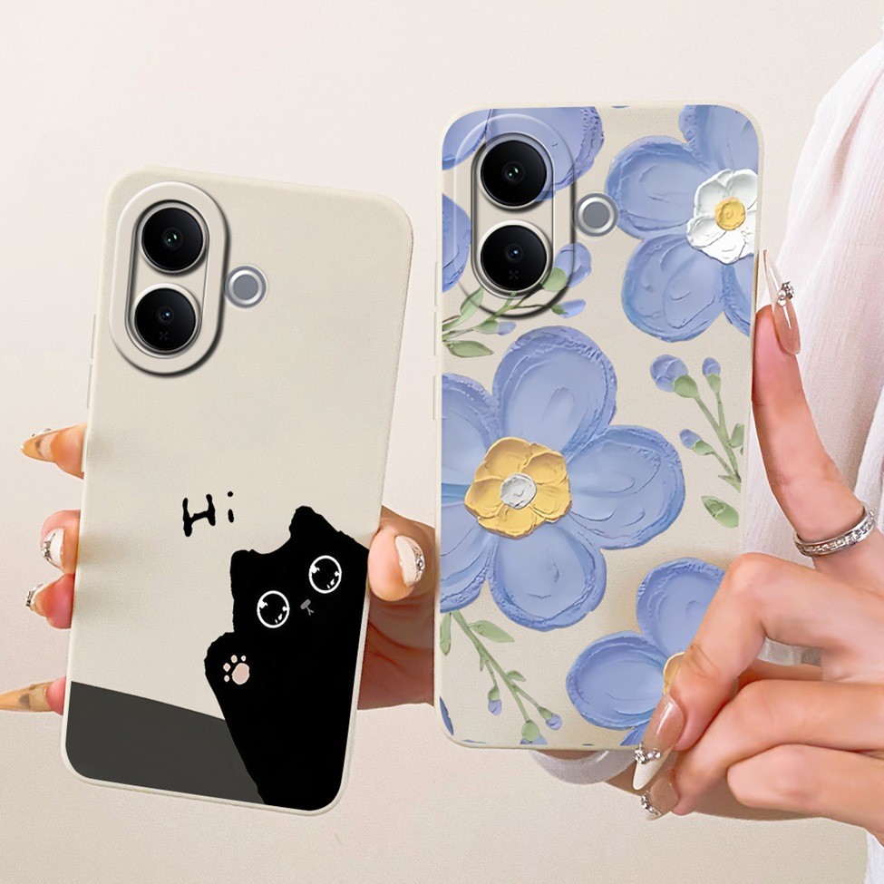 Dành Cho Vivo V60 Lite 4G V2530 V2549 5G V2529 Vỏ Cho Vivo V60 Lite 5G Ốp Lưng Silicon Thời Trang Mèo Dễ Thương Họa Tiết Vui Nhộn