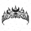 PYCOU Moon Tiara, Màu Đen Phong Cách Vintage Vương Miện Nữ Hoàng, Tóc Đậm Phụ Kiện Trang Sức Thanh Lịch Thiết Kế Sang Trọng Ngôi Sao Mũ Đội Đầu Nữ