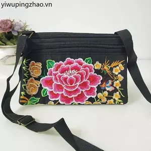 Phong Cách Dân Tộc Phong Cách Mới Thêu Hoa Mini Đeo Vai Nữ