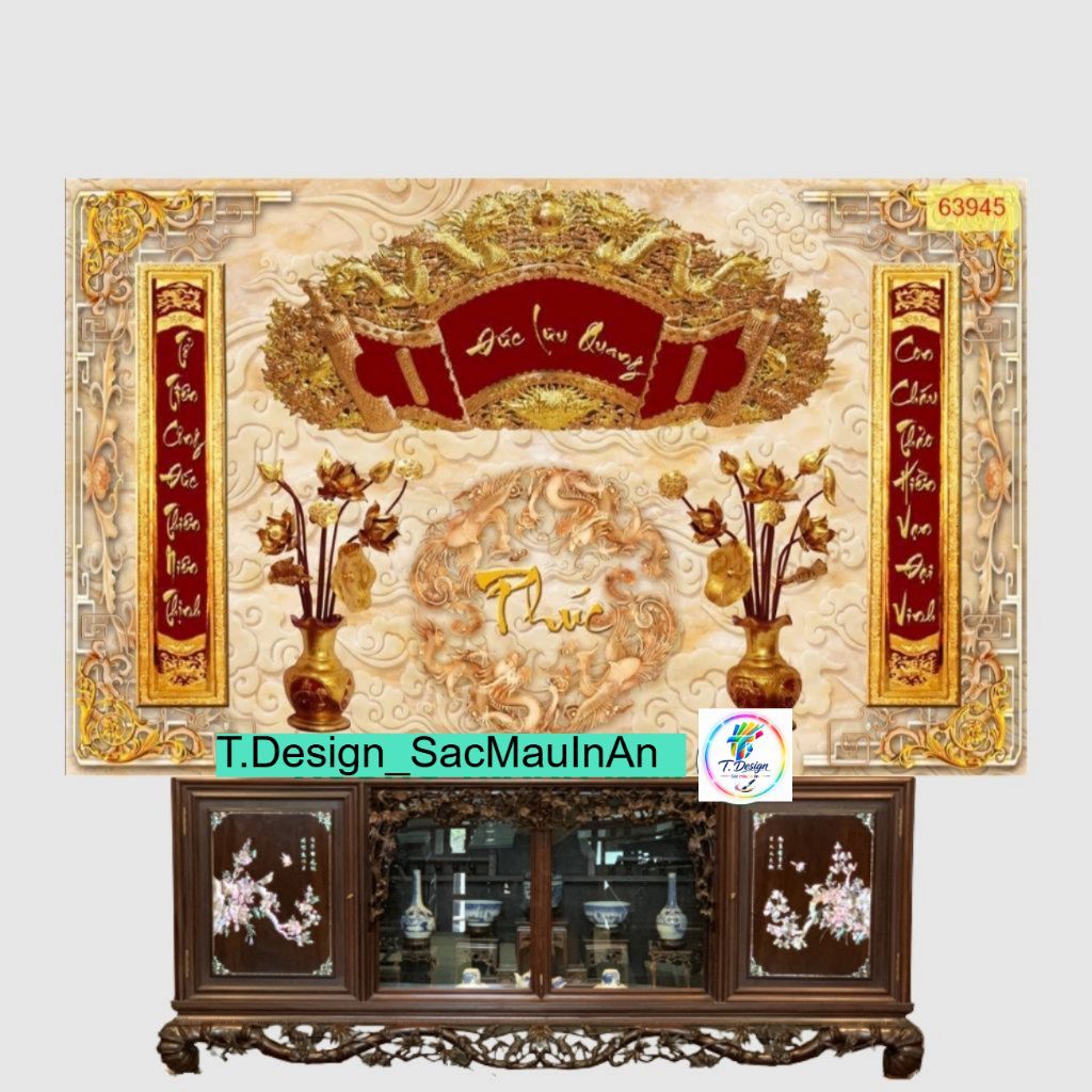 Decal Dán Phòng Thờ - Cuốn Thư Câu Đối - Trang Trí Bàn Thờ Gia Tiên Đẹp, Ý Nghĩa