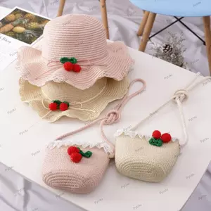 Mũ chống nắng PYCOU Girls, Mũ chống nắng nhiều màu dễ thương cho trẻ em, Mũ rơm thời trang 2-8 tuổi mùa hè