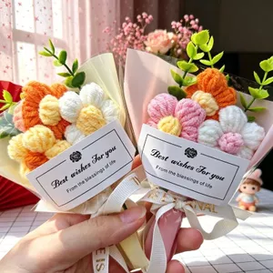 Len Mini Bó Hoa Nhỏ Dệt Tay Thành Phẩm Tốt Nghiệp Quà Tặng Cho Bạn Gái Để Bàn Trang Trí Đồ Trang Trí Cro