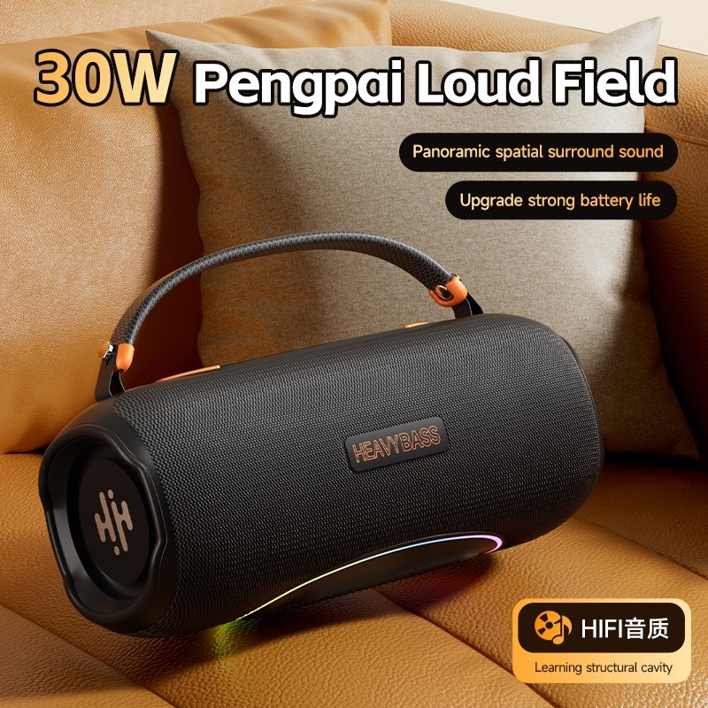 Loa Bluetooth Heavy Bass 10 Công Suất 30W Âm Bass Căng Pin Trâu LED RGB Nháy Theo Nhạc