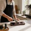 Đế Tam Giác Bằng Gỗ Họa Tiết Lót Espresso Bảng Bảo Quản Tam Giác Giá Đỡ Ban Ba Cắt Portafilter Giá Đỡ Trạm