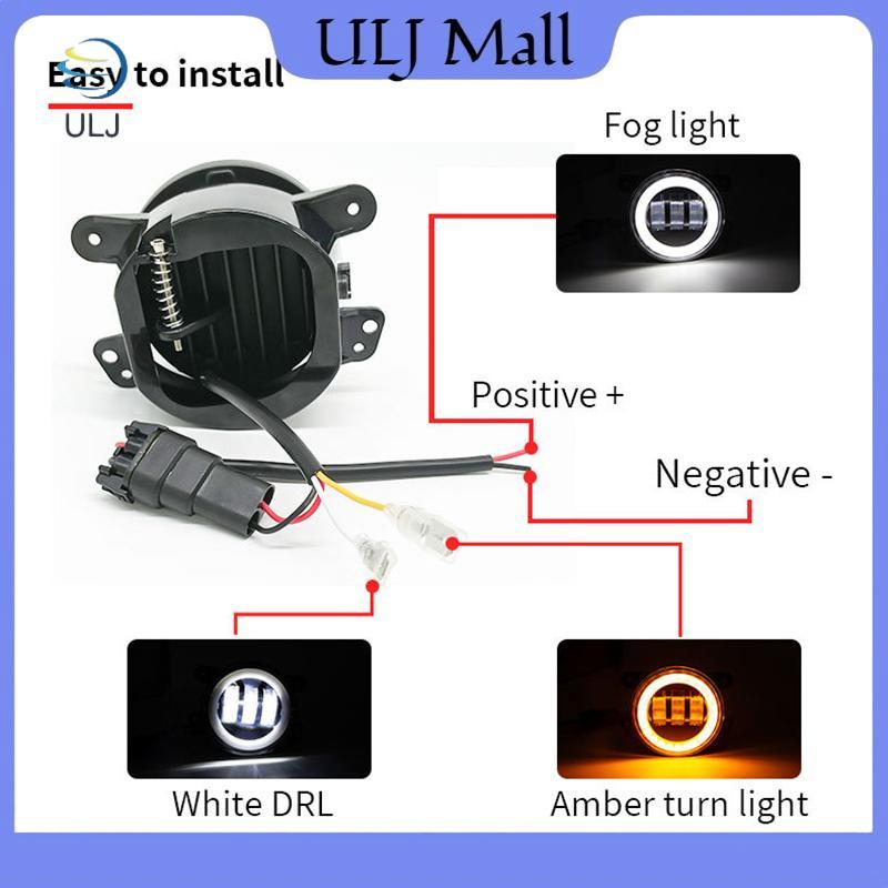 Đèn LED ô tô ULJ 4 Inch cản trước Đèn sương mù cho địa hình có / không có vòng hào quang màu vàng trắng DRL Đèn mắt thiên thần 30W Đèn sương mù.