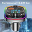 Bộ sạc ô tô VN, Bluetooth 5.0, Bộ phát FM trên ô tô, Bluetooth rảnh tay, MP3, True 3.1A, Cổng USB kép, Sạc PD