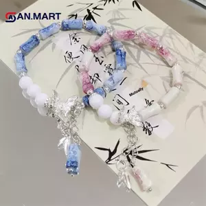AN.MART 2 Chiếc Mới Phong Cách Cổ Đại Trung Quốc Bướm Tre Ngọt Ngào Đa Năng Cặp Đôi Vòng Tay Tinh Tế Phổ Biến Trang Sức Thời Trang Phụ Kiện Quà Tặng VN