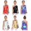 Nyeemya Trẻ Em Bé Gái 2 Chiếc Trang Phục Bò Cô Gái Phương Tây Tay Dài loe Viền Kim Loại Chắp Vá Leotard Đáy Đáy Bấm Nút Body Với Quần Short Eo Cao