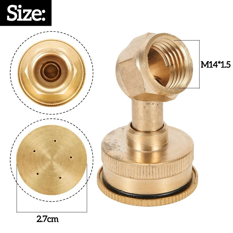 Béc Phun Thuốc Bằng Đồng 4/5/8 Lỗ Cong Béc Xịt Thuốc Tưới Cây Phun Sương Ren 14mm