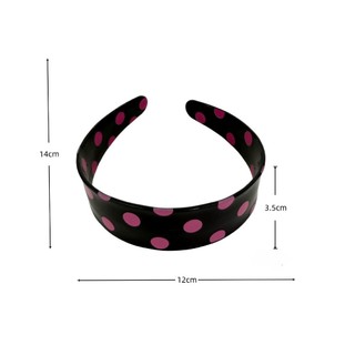 Kovoi / Hàn Quốc Retro Lớn Chấm Bi Acetate Tấm Băng Đô Thời Trang Phù Hợp Với Tất Cả Trận Đấu Rộng Vành Áp Lực Đầu Lâu Cao Đầu Lâu Top Mũ Nhỏ