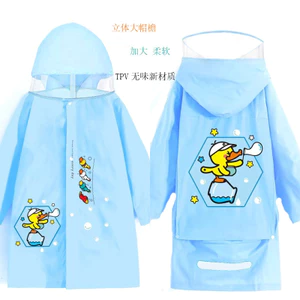Trẻ Em Toàn Thân Học Sinh Tiểu Học Nam Nữ Lớn Schoolbags Bé Poncho Dày Dài Chống Thấm Nước Mẫu Giáo Áo Mưa NO9B