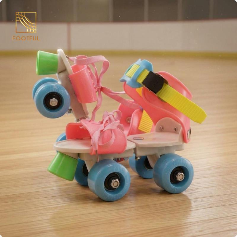 Trẻ Em Quad Roller Skates Kích Thước Có Thể Điều Chỉnh Chất Liệu PU Bốn Bánh Xe Trượt Nội Tuyến Cho Bé Trai Bé Gái Hoạt Động Ngoài Trời