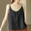 Áo yếm không tay bằng vải lanh Cotton Kích thước lớn Loose Phiên bản cổ điển Mùa hè Văn học Nhà bên trong bên ngoài hàng đầu