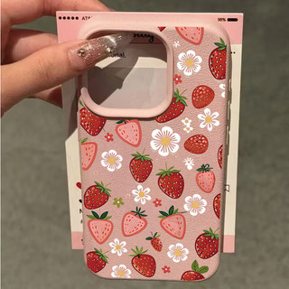 Ốp Lưng Cho OPPO A6 A5 A3 Pro A6C A6X A3X A5X Reno 15 13 14 12 11 Pro 15F13F 12F 11F 5G Ốp Điện Thoại Di Động Hoa Văn Hoa Dâu Tây Da PU Dễ Thương Màu Kẹo Mờ