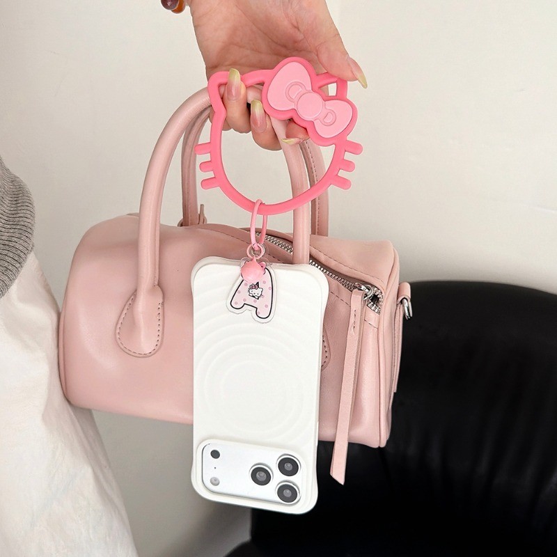 Hoạt Hình Dễ Thương Kitty Silicone Cầm Tay Khóa Túi Móc Treo Điện Thoại Di Động Ngoài Trời Chống Mất Mặt Dây Chuyền