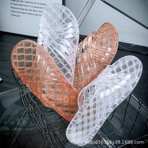 Flip-Flops Nhà Nữ Flat Chống Trơn Trượt Phòng Tắm Chống Mài Mòn Thoải Mái Pha Lê Trong Suốt Dép Nữ IIRJ