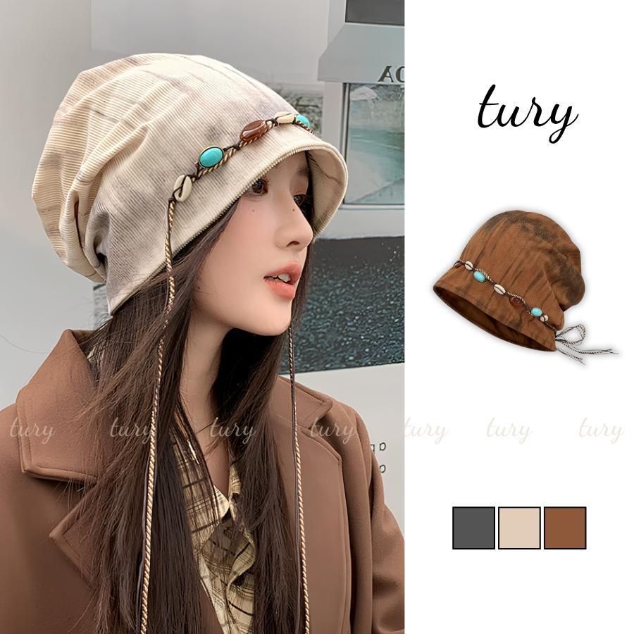 Nón Len Unisex Nam Nữ - Tury - Nón Len Trùm Đầu Phối Hạt Phong Cách Hàn Quốc -NV128