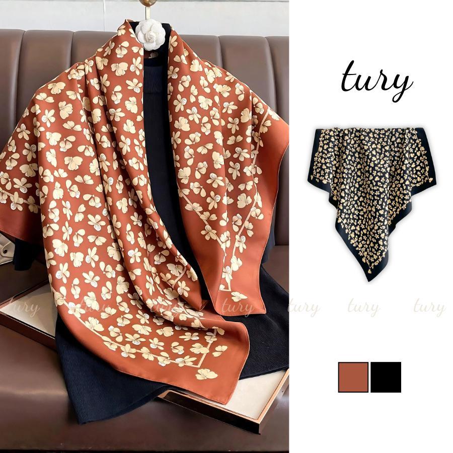 Khăn Lụa Chiffon Nữ 90 - Tury - Khăn Lụa Phối Hoa Phong Cách Mùa Hè - K9122
