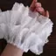 Vải voan lưới xếp li DELMER, Ren viền voan tinh tế sang trọng, Đồ may vá Vải tuyn DIY Trắng Đen Vải tuyn Ren Viền ruy băng