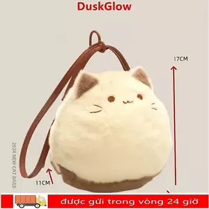 Túi xách mèo con sang trọng DUSKGLOW, Túi ly hợp mèo cấp độ ngoại hình cao cấp, Túi đeo chéo mềm đáng yêu dễ thương dành cho phụ nữ