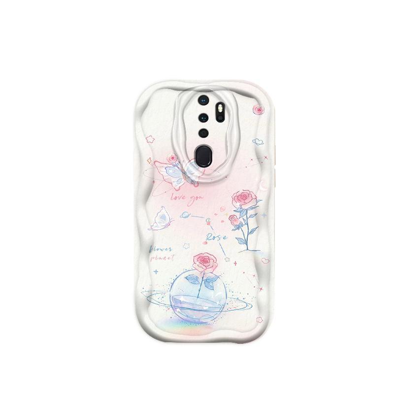 Thích Hợp Cho OPPO A9 2020 A5 2020 3D Cầm Tay Mềm TPU Tím Hoa Hồng Tulip Ins Phong Cách Chống Sốc Ốp Điện Thoại