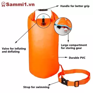 Túi khô phao bơi PVC bơm hơi ZK - Túi khí đôi chống nước, 60-100L VN